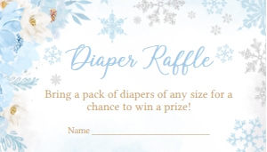 523 Blue Snowflakes Baby Shower Diaper Raffle: 523 Blue Snowflakes Baby Shower Invitation Set