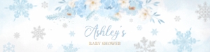 523 Blue Snowflakes Baby Shower Bottle Label: 523 Blue Snowflakes Baby Shower Bottle Label