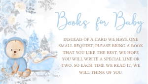 522 Blue Winter Bear Baby Shower Books for Baby: 522 Blue Winter Bear Baby Shower Invitation Set