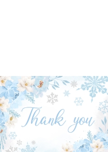 523 Blue Snowflakes Baby Shower Thank You Card: 523 Blue Snowflakes Baby Shower Invitation Set