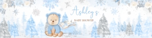 522 Blue Winter Bear Baby Shower Bottle Label: 522 Blue Winter Bear Baby Shower Bottle Label