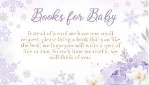 525 Purple Snowflakes Baby Shower Books for Baby: 525 Purple Snowflakes Baby Shower Invitation Set