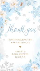 523 Blue Snowflakes Baby Shower Favor Tag: 523 Blue Snowflakes Baby Shower Favor Tag
