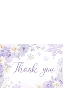 525 Purple Snowflakes Baby Shower Thank You Card: 525 Purple Snowflakes Baby Shower Invitation Set