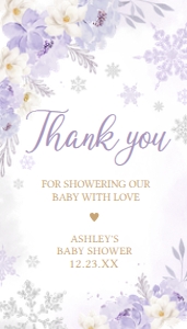 525 Purple Snowflakes Baby Shower Favor Tag: 525 Purple Snowflakes Baby Shower Favor Tag