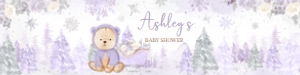 524 Purple Winter Bear Baby Shower Bottle Label: 524 Purple Winter Bear Baby Shower Bottle Label