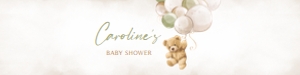 526 Green Balloon Bear Baby Shower Bottle Label: 526 Green Balloon Bear Baby Shower Bottle Label