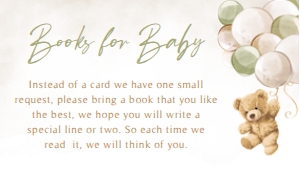 526 Green Balloon Bear Baby Shower Books for Baby: 526 Green Balloon Bear Baby Shower Invitation Set