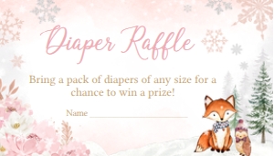 529 Pink Winter Woodland Truck Baby Shower Diaper Raffle: 529 Pink Winter Woodland Truck Baby Shower Mega Bundle