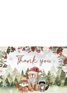 528 Winter Woodland Baby Shower Thank You Card: 528 Winter Woodland Baby Shower Invitation Set