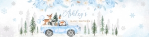 531 Blue Winter Woodland Truck Baby Shower Bottle Label: 531 Blue Winter Woodland Truck Baby Shower Bottle Label