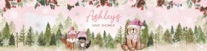 530 Pink Winter Woodland Baby Shower Bottle Label: 530 Pink Winter Woodland Baby Shower Bottle Label