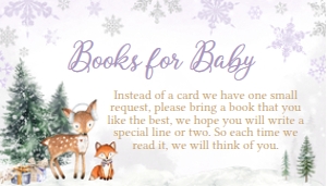 534 Purple Winter Woodland Truck Baby Shower Books for Baby: 534 Purple Winter Woodland Truck Baby Shower Invitation