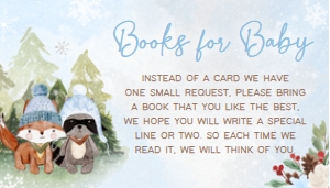 532 Blue Winter Woodland Baby Shower Books for Baby: 532 Blue Winter Woodland Baby Shower Invitation Set