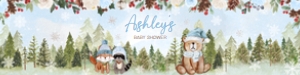 532 Blue Winter Woodland Baby Shower Bottle Label: 532 Blue Winter Woodland Baby Shower Bottle Label