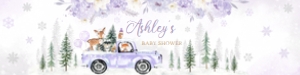 534 Purple Winter Woodland Truck Baby Shower Bottle Label: 534 Purple Winter Woodland Truck Baby Shower Bottle Label