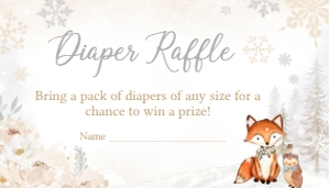 533 White Winter Woodland Truck Baby Shower Diaper Raffle: 533 White Winter Woodland Truck Baby Shower Invitation Set