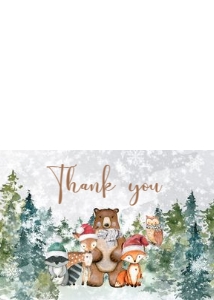 535 Winter Woodland Animals Baby Shower Thank You Card: 535 Winter Woodland Animals Baby Shower Invitation Set