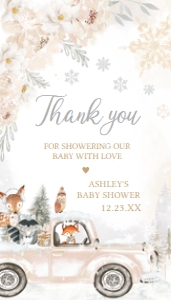 533 White Winter Woodland Truck Baby Shower Favor Tag: 533 White Winter Woodland Truck Baby Shower Mega Bundle