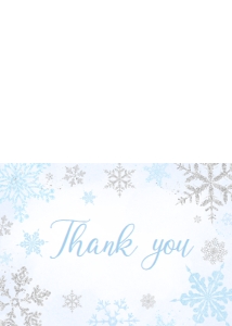 538 Blue Silver Little Snowflake Baby Shower Thank You Card: 538 Blue Silver Little Snowflake Baby Shower Invitation Set