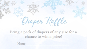 538 Blue Silver Little Snowflake Baby Shower Diaper Raffle: 538 Blue Silver Little Snowflake Baby Shower Invitation Set
