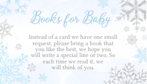 538 Blue Silver Little Snowflake Baby Shower Books for Baby: 538 Blue Silver Little Snowflake Baby Shower Invitation Set