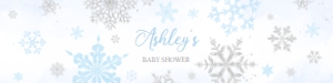 538 Blue Silver Little Snowflake Baby Shower Bottle Label: 538 Blue Silver Little Snowflake Baby Shower Bottle Label