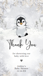 537 Penguin Baby Shower Favor Tag: 537 Penguin Baby Shower Favor Tag
