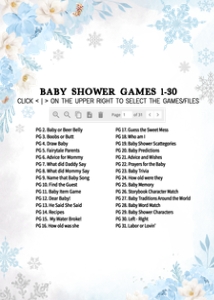 523 Blue Snowflakes Baby Shower Games Bundle 2: 523 Blue Snowflakes Baby Shower Games
