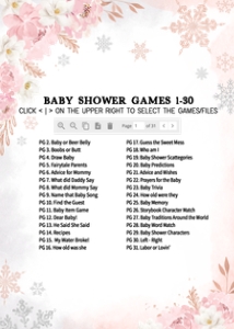 520 Pink Snowflakes Baby Shower Games Bundle 2: 520 Pink Snowflakes Baby Shower Games