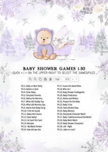 524 Purple Winter Bear Baby Shower Games Bundle 2: 524 Purple Winter Bear Baby Shower Games
