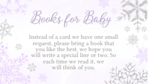 540 Purple Silver Little Snowflake Baby Shower Books for Baby: 540 Purple Silver Little Snowflake Baby Shower Invitation Set