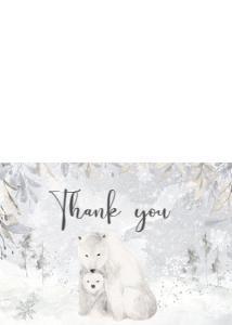 539 Polar Bear Baby Shower Thank You Card: 539 Polar Bear Baby Shower Invitation Set