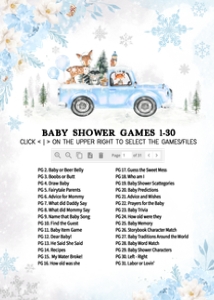 531 Blue Winter Woodland Truck Baby Shower Bundle 2: 531 Blue Winter Woodland Truck Baby Shower Games