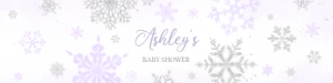 540 Purple Silver Little Snowflake Baby Shower Bottle Label: 540 Purple Silver Little Snowflake Baby Shower Bottle Label