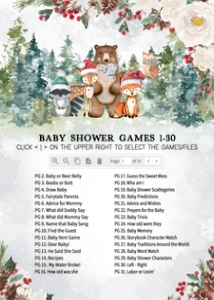 535 Winter Woodland Animals Baby Shower Games Bundle 2: 535 Winter Woodland Animals Baby Shower Games