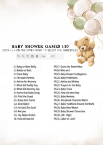 526 Green Balloon Bear Baby Shower Games Bundle 2: 526 Green Balloon Bear Baby Shower Games