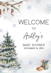 541 Baby it's Cold Outside Pine Tree Baby Shower Welcome Sign A1: 541 Baby it's Cold Outside Pine Tree Baby Shower Welcome Sign