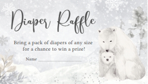 539 Polar Bear Baby Shower Diaper Raffle: 539 Polar Bear Baby Shower Invitation Set
