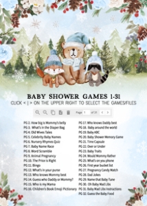532 Blue Winter Woodland Baby Shower Games Bundle 1: 532 Blue Winter Woodland Baby Shower Games