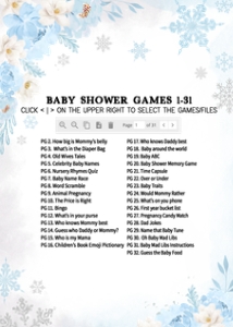 523 Blue Snowflakes Baby Shower Games Bundle 1: 523 Blue Snowflakes Baby Shower Games