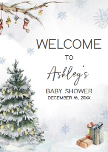 541 Baby it's Cold Outside Pine Tree Baby Shower Welcome Sign A2: 541 Baby it's Cold Outside Pine Tree Baby Shower Welcome Sign