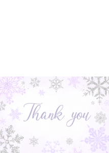540 Purple Silver Little Snowflake Baby Shower Thank You Card: 540 Purple Silver Little Snowflake Baby Shower Invitation Set