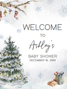 541 Baby it's Cold Outside Pine Tree Baby Shower Welcome Sign 18x24: 541 Baby it's Cold Outside Pine Tree Baby Shower Welcome Sign