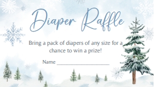542 Blue Baby its Cold Outside Baby Shower Diaper Raffle: 542 Blue Baby its Cold Outside Baby Shower Invitation Set
