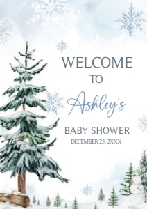 542 Blue Baby its Cold Outside Baby Shower Welcome Sign A4: 542 Blue Baby its Cold Outside Baby Shower Welcome Sign