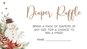 543 A Merry Little Baby Shower Diaper Raffle: 543 A Merry Little Baby Shower Invitation Set