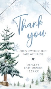 542 Blue Baby its Cold Outside Baby Shower Favor Tag with Line: 542 Blue Baby its Cold Outside Baby Shower Favor Tag