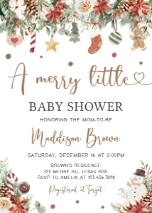 543 A Merry Little Baby Shower Invitation: 543 A Merry Little Baby Shower Invitation