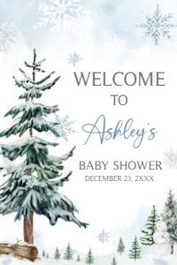 542 Blue Baby its Cold Outside Baby Shower Welcome Sign 20x30: 542 Blue Baby its Cold Outside Baby Shower Welcome Sign